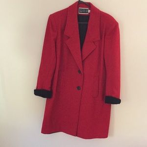 Red pea coat